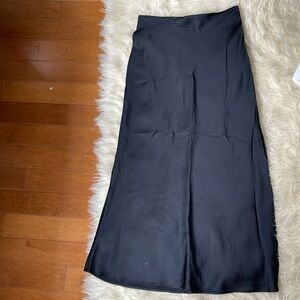 Black silk maxi formal skirt new